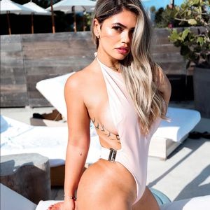 Nude one piece swimsuit